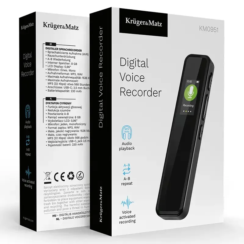 Reportofon DIGITAL 8GB 230mAh Kruger&Matz KM0951 - imagine 8