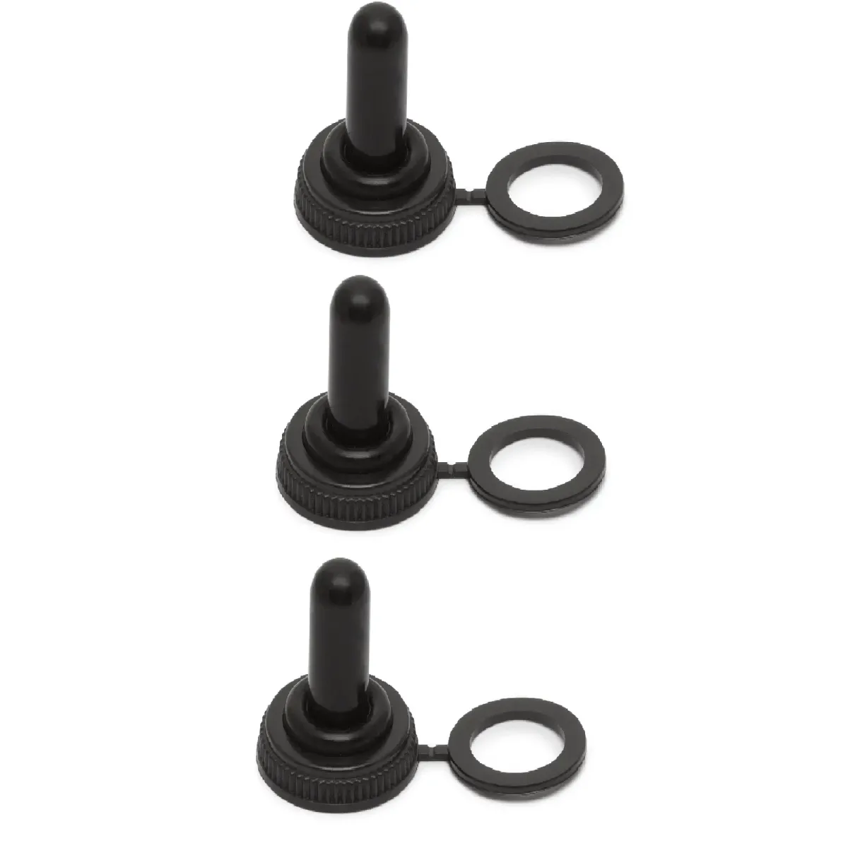 Set 3 capisoane ermetice din silicon negru pentru comutatoare cu brat 16.5x26mm M`N`C 09013-3