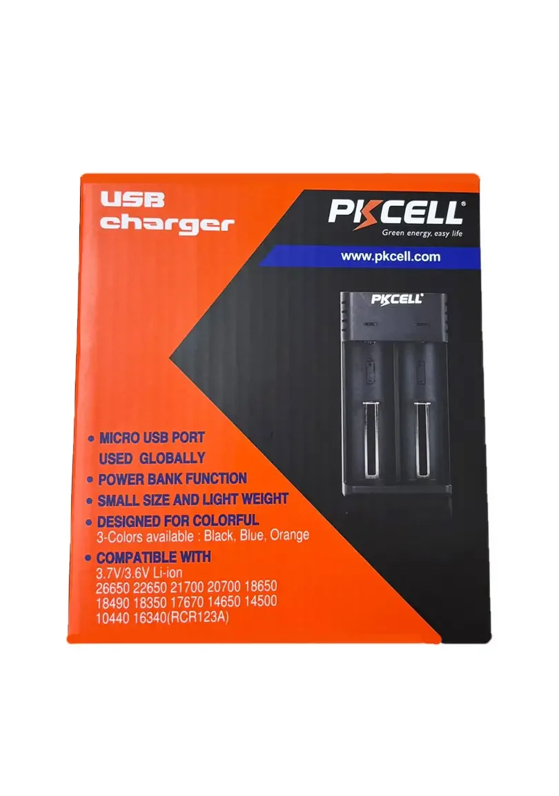 Incarcator 2x acumulatori PKCELL Li-Ion PK-8221 pentru 14500 14650 16340 17335 17500 17670 18350 18490 18500 18700 20700 21700 2 - imagine 2