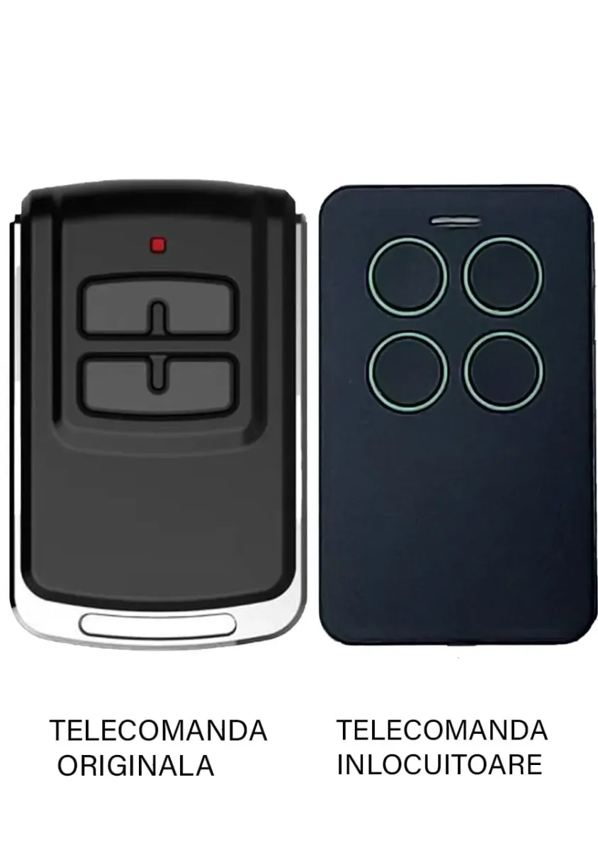 Telecomanda inlocuitoare poarta garaj 4 butoane 433Mhz cod saritor compatibila automatizari Hiland-T4301 (835-1)