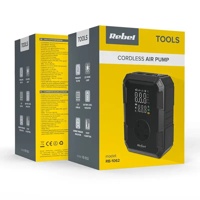 Compresor portabil 4000mAh Display LCD Rebel RB-1062 - imagine 4