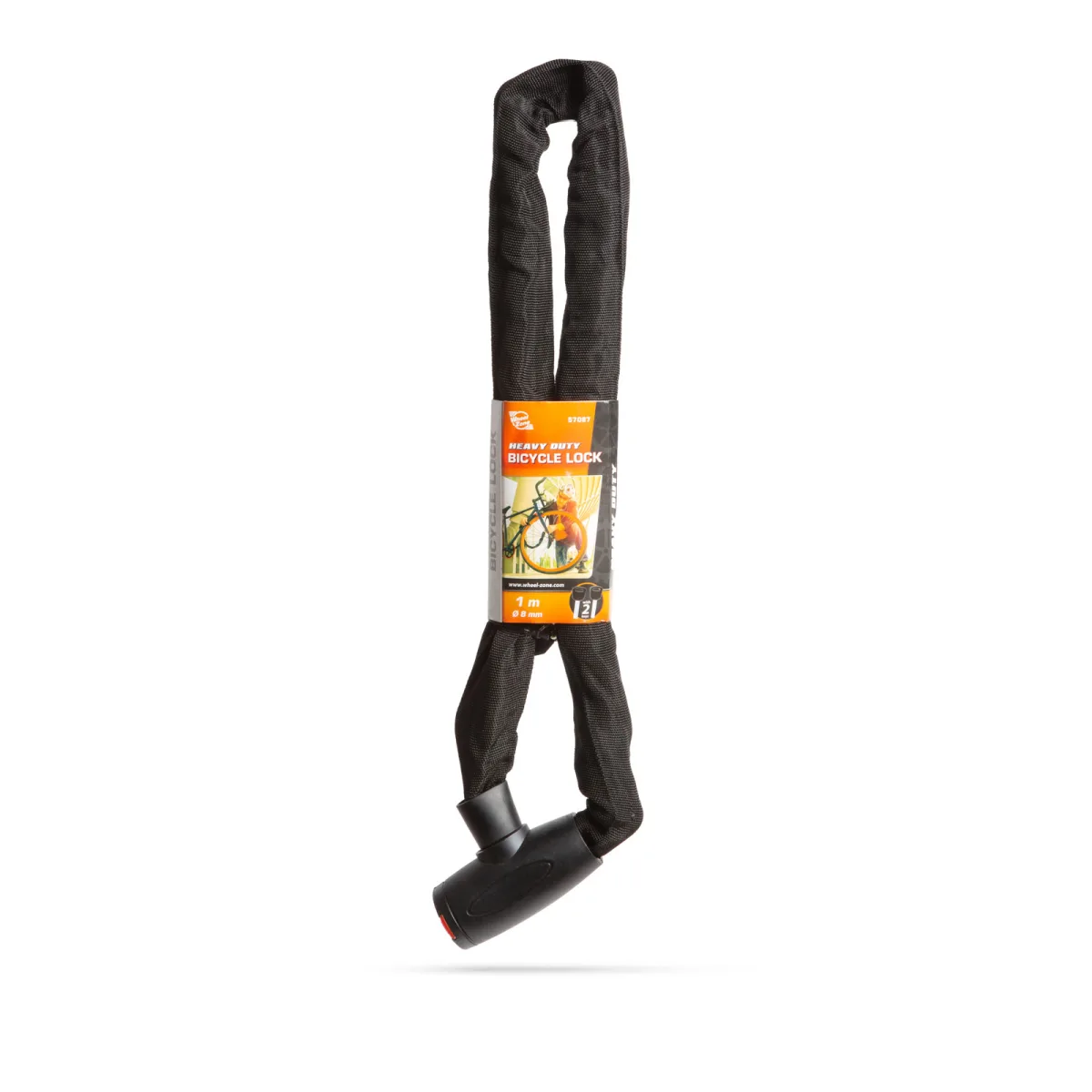 Lacat bicicleta lant otel, 8 mm x 100 cm, antifurt, 2 chei, rezistent taiere, negru - imagine 2