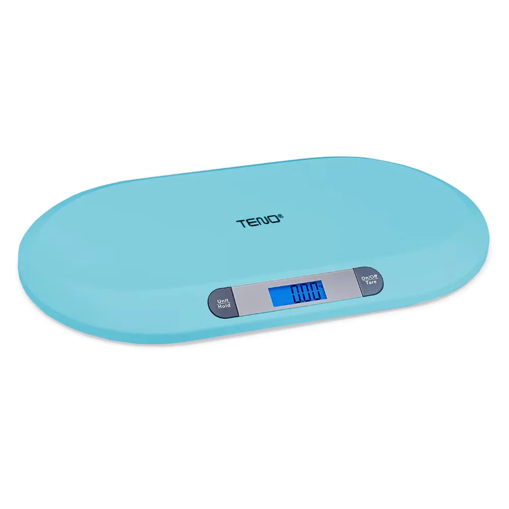 Cantar Electronic cu Display LCD Teno®, precizie la nivel de gram, greutate max 20KG, design ergonomic, ultra slim, albastru
