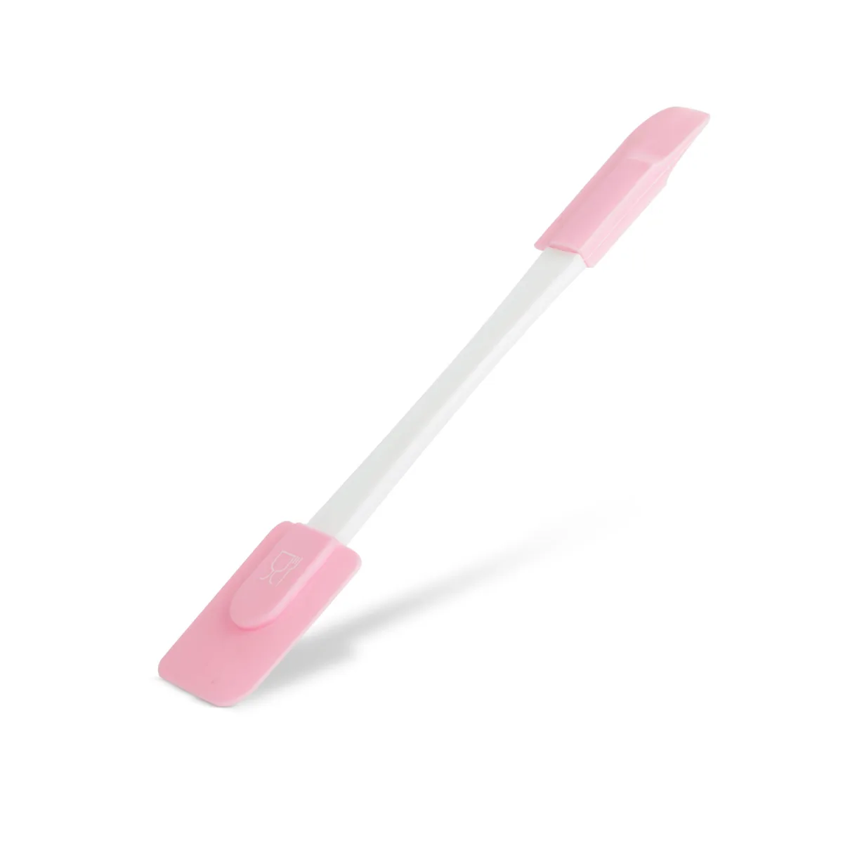 Spatula silicon dubla 24.5 cm, pentru gatit si copt, rezistenta la caldura, roz