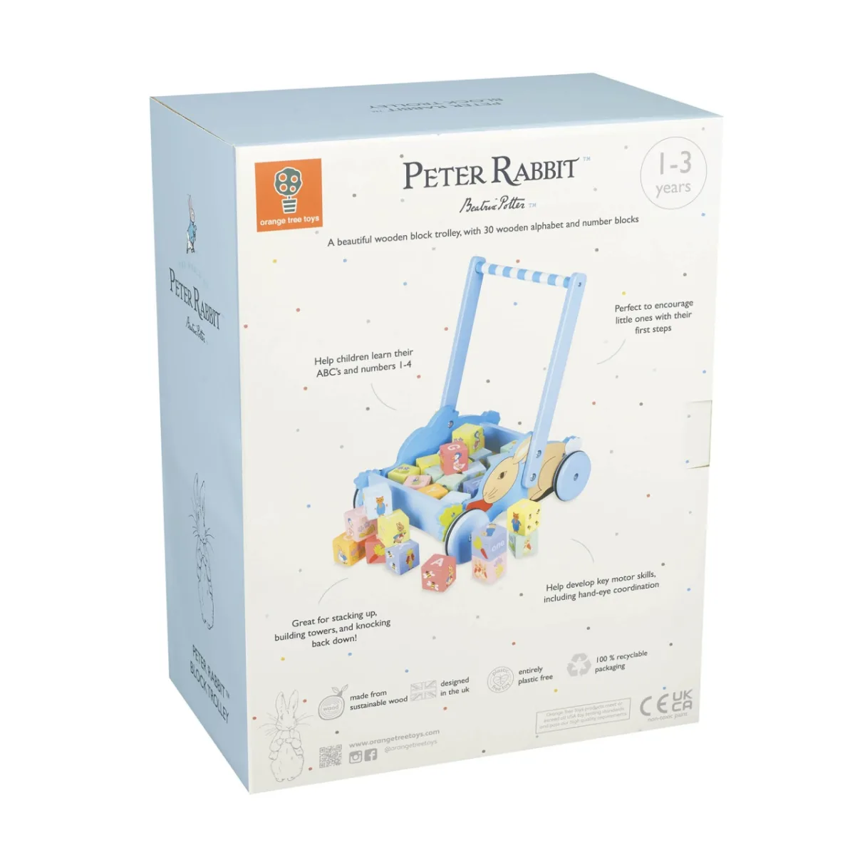 Carucior cu cuburi Peter Rabbit™, Orange Tree Toys - imagine 2