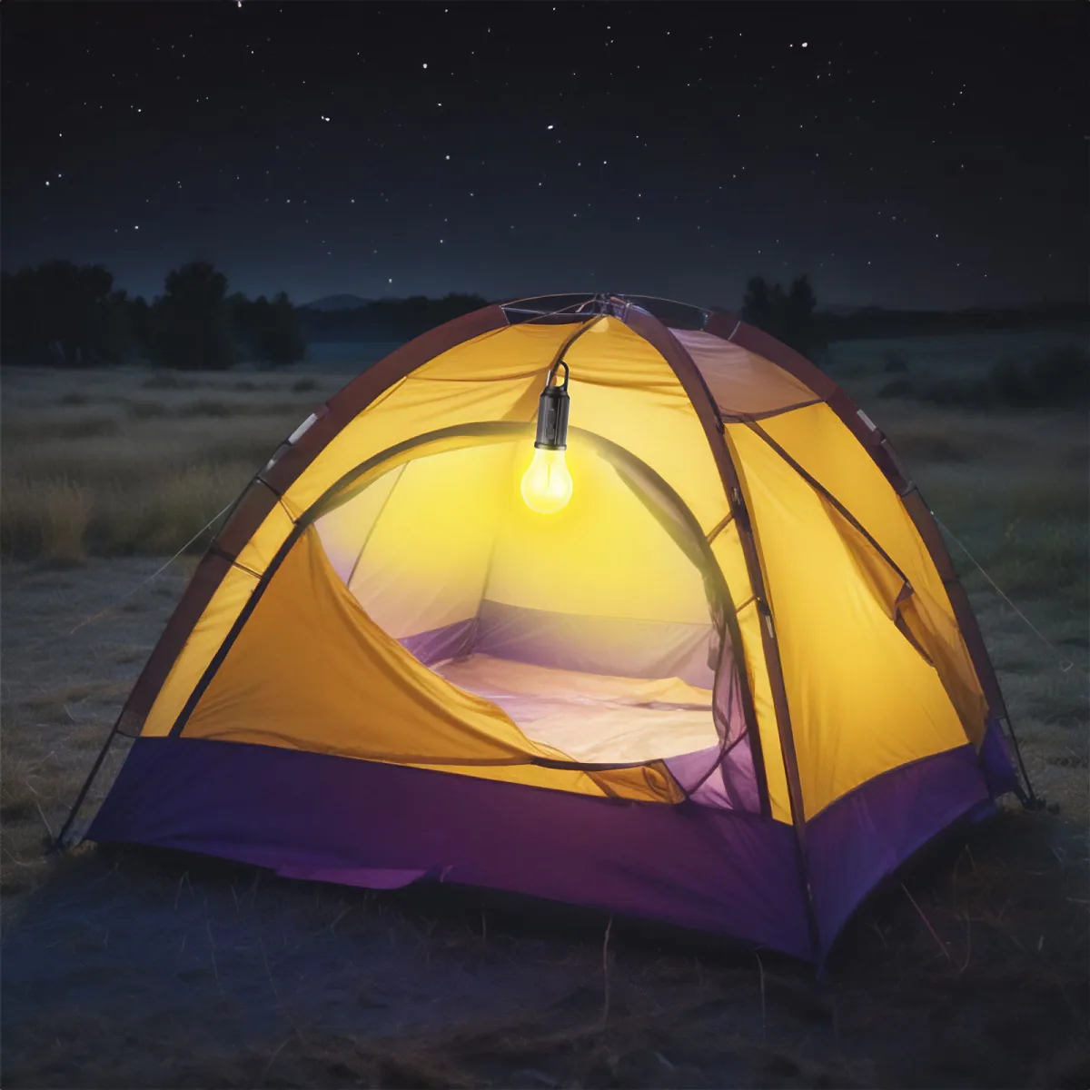 Lampa solara tip bec LED suspendabila, USB-C, 100lm, senzor lumina, camping, IP55 - imagine 5