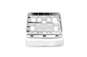 Suport numar inmatriculare cromat pentru scooter 11.4 x 14cm