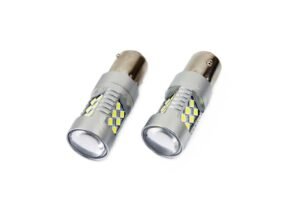 Set becuri auto cu LED CANBUS compatibil P21W BA15S 24 SMD 6.2W Alb 12/24V, destinat competitiilor auto sau off-road