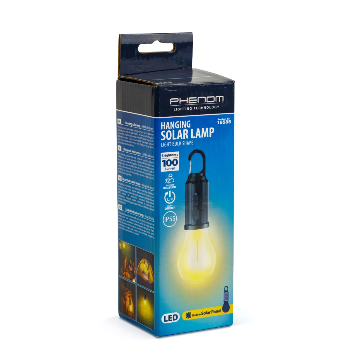Lampa solara tip bec LED suspendabila, USB-C, 100lm, senzor lumina, camping, IP55 - imagine 6
