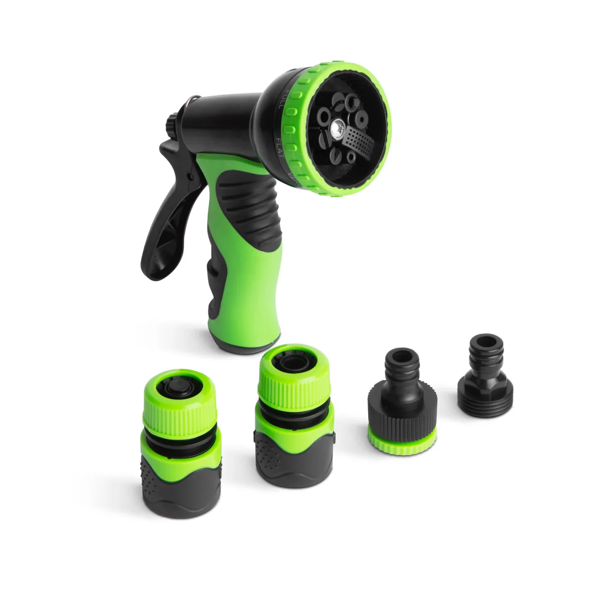 Set pistol irigare 8 functii, duza reglabila, conectori inclusi, cuplare rapida, furtun 1/2