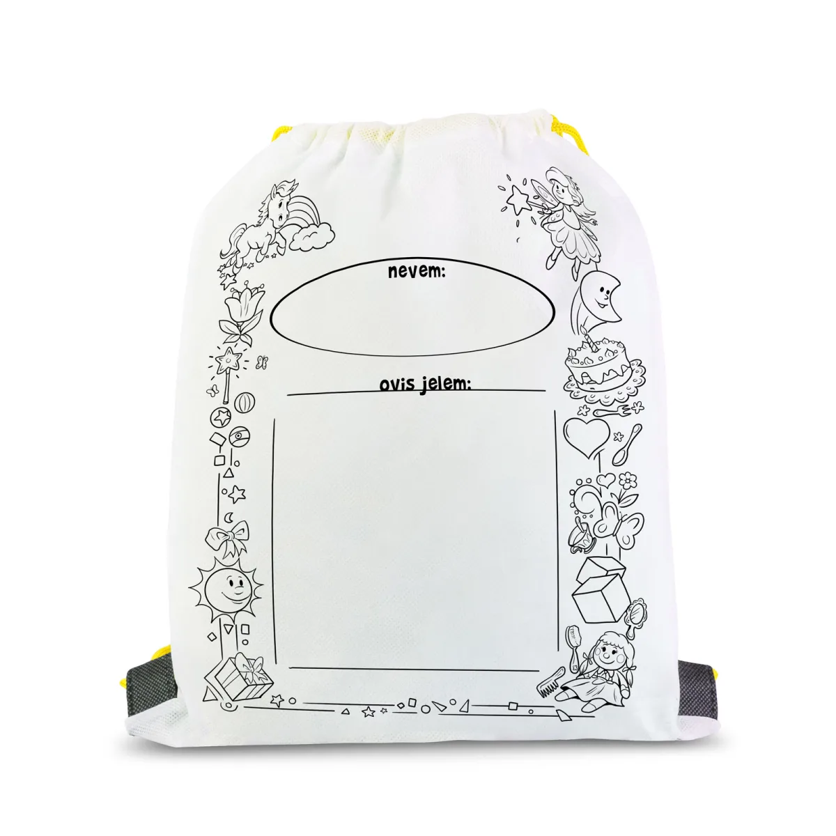 Rucsac sport copii de colorat 33x27 cm,personalizabil, material PET, multicolor
