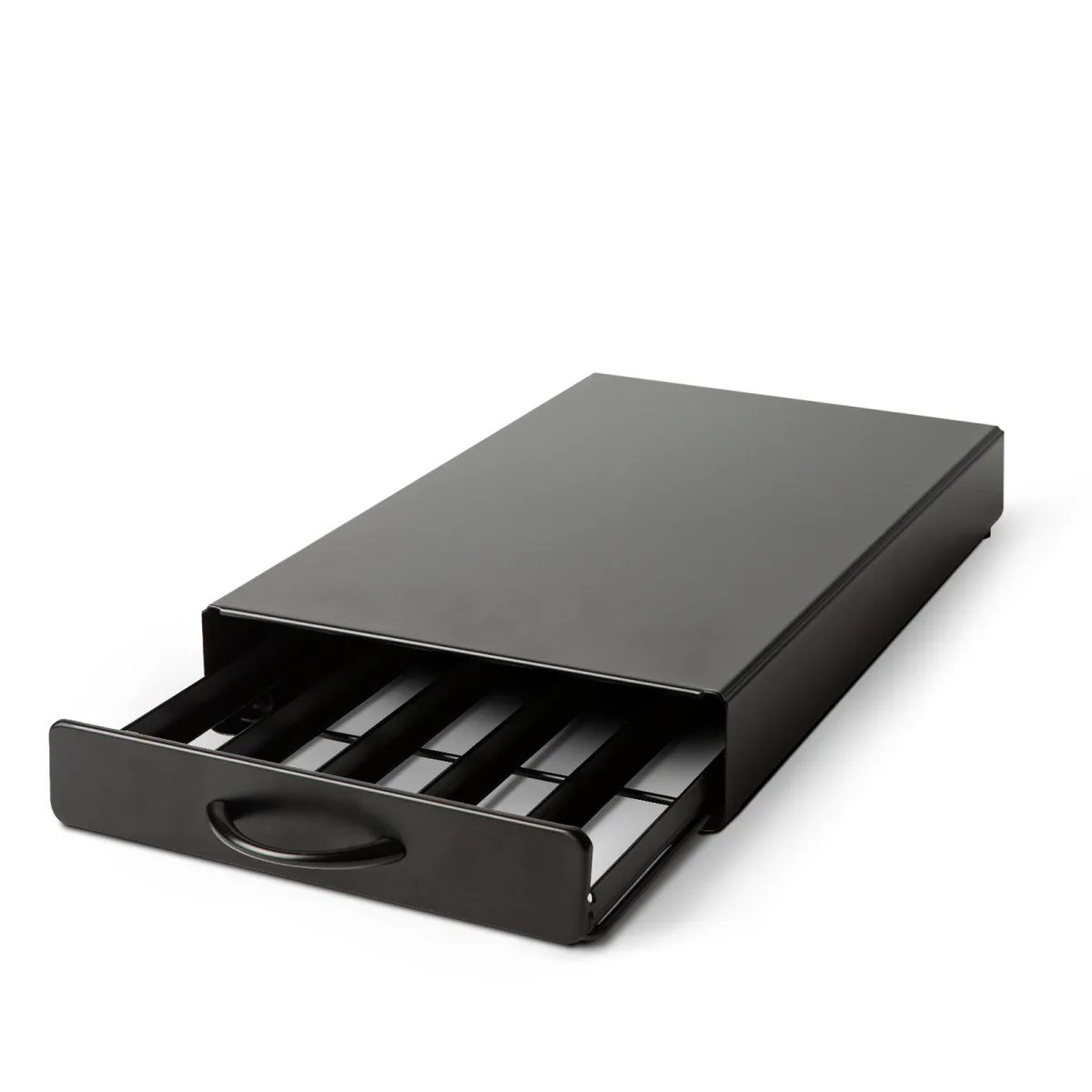 Suport capsule cafea Nespresso 50 capsule, metal cu sertar, negru mat, organizator pentru espressor - imagine 3
