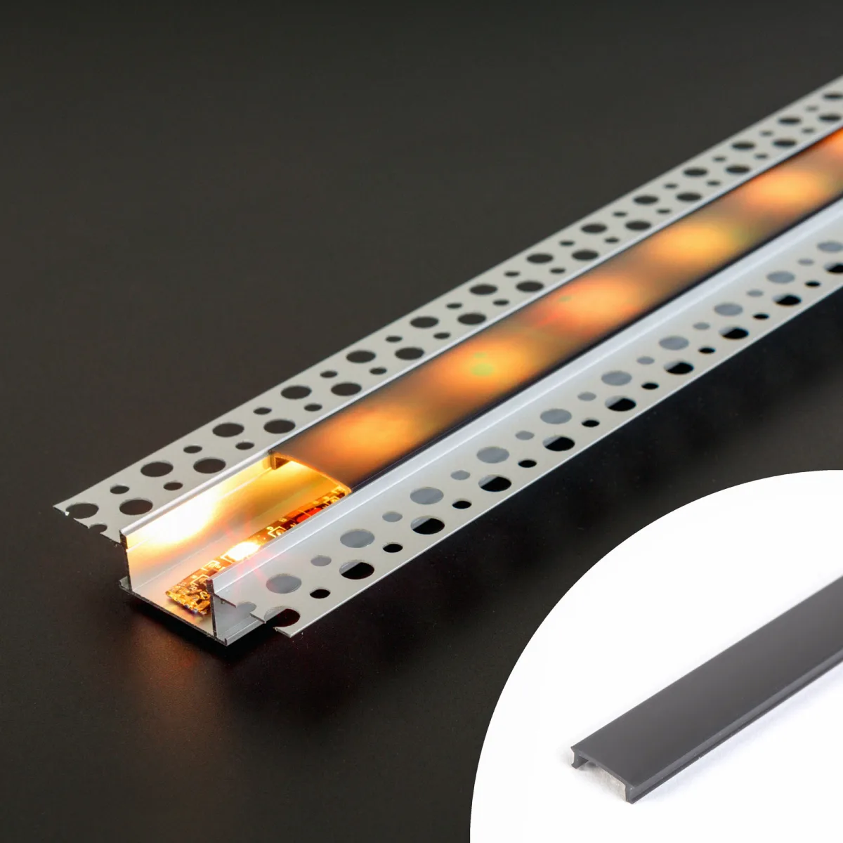 Capac negru pentru profil aluminiu LED, 1000 mm, policarbonat, compatibil 41026A1