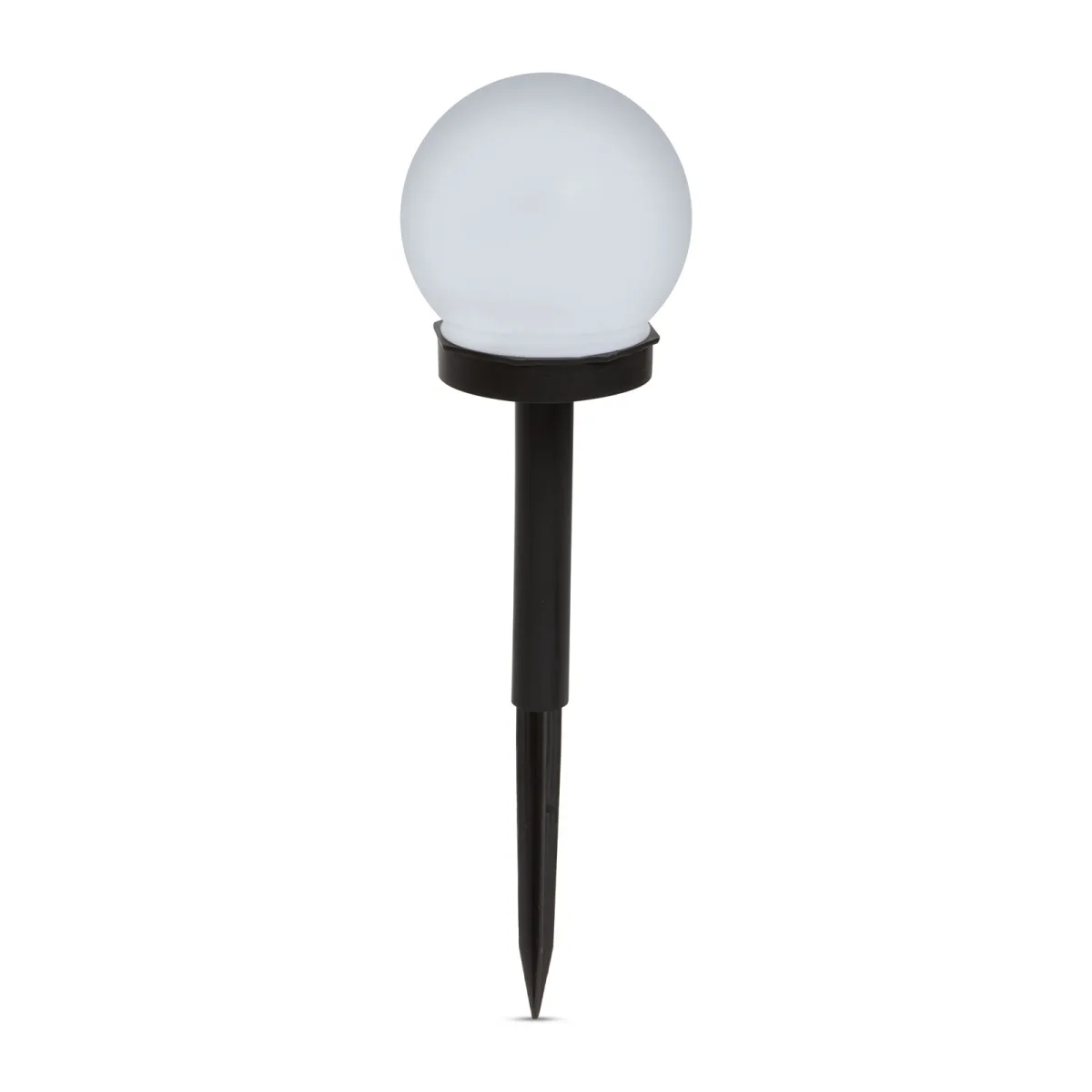 Lampa solara LED sferica cu tarus, Ø10 cm, iluminat gradina, alb rece, aprindere automata