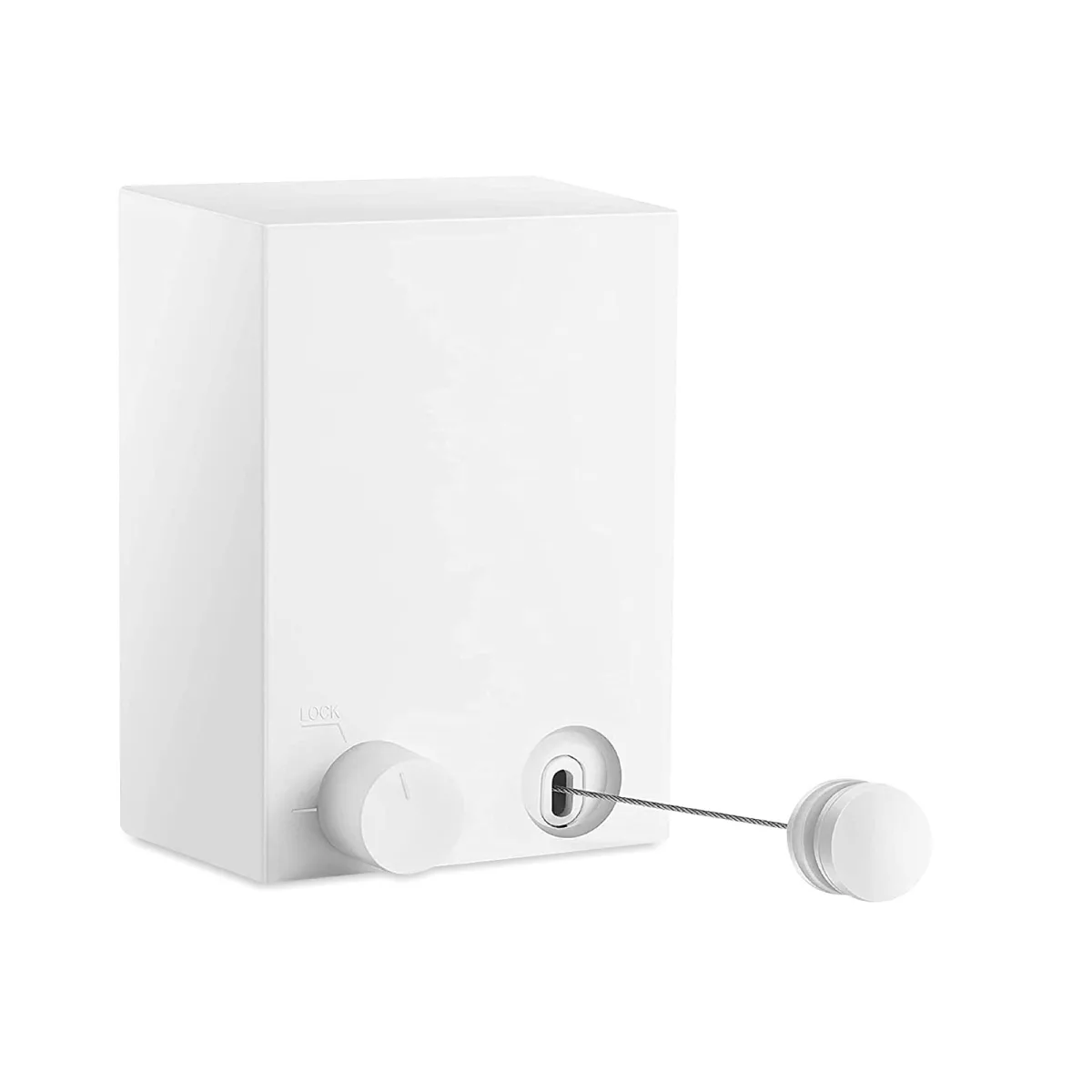 Uscator de rufe pentru perete, extensibil, 4,2 m, automat, alb mat, plastic si metal