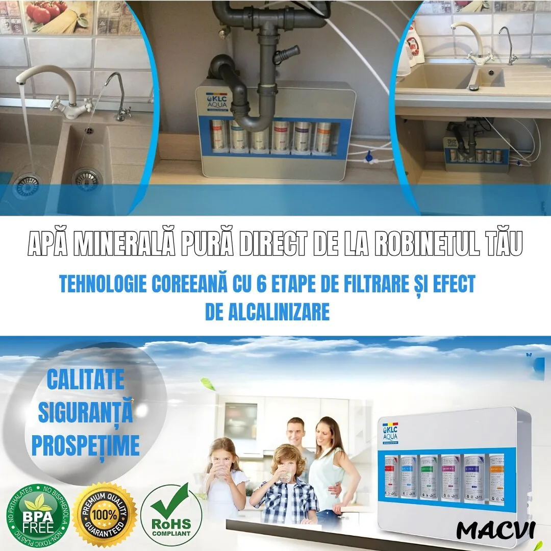 Filtru de apa No.1 Macvi®, statie de ultrafiltrare cu 6 trepte, alcalinizare 0.01 microni, capacitate 8000L, debit 2.5 l/min, montaj chiuveta - imagine 5