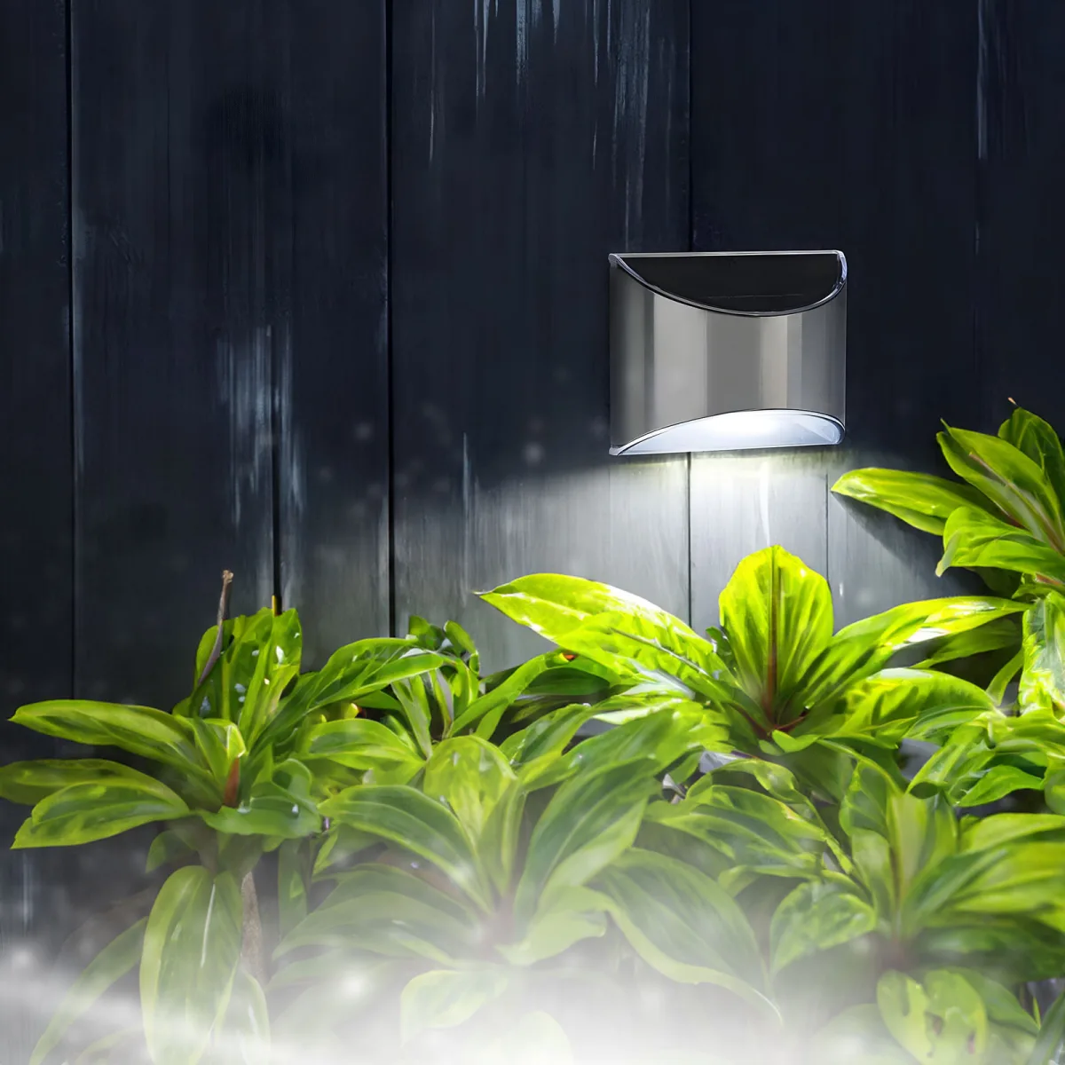 Lampa solara LED perete 4 SMD alb rece, iluminat exterior gradina terasa, montaj usor