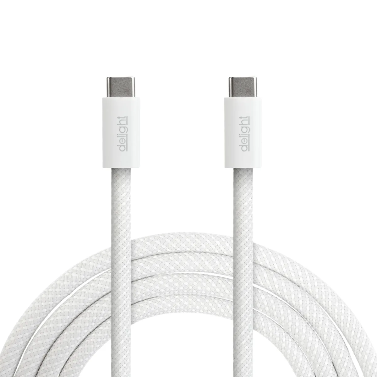 Cablu USB Type C la Type C 1m incarcare rapida 240W 5A si transfer date, textil alb