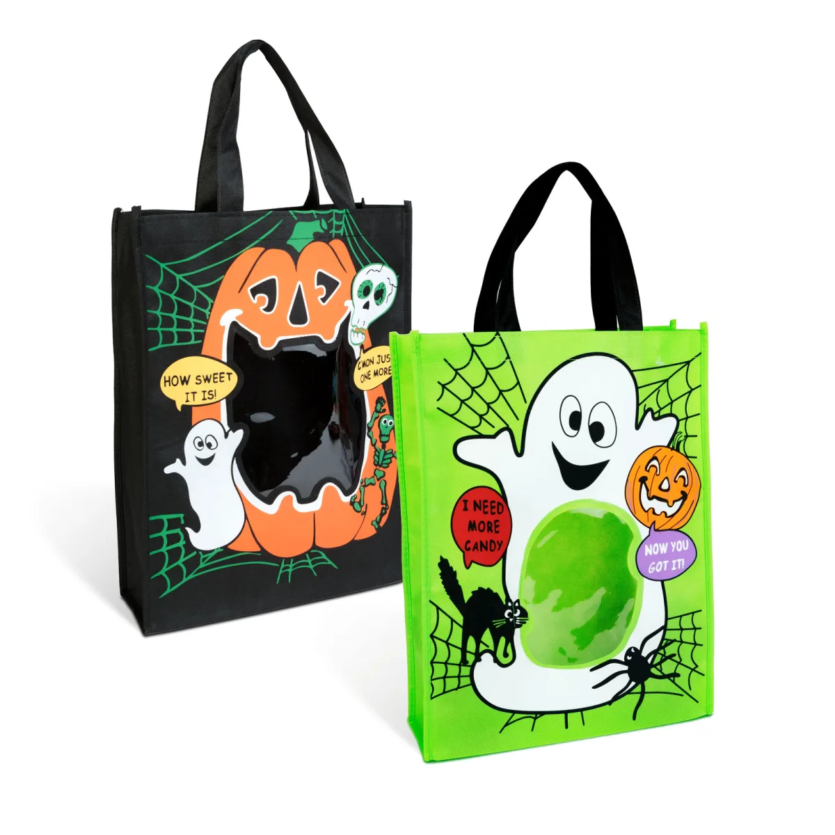 Geanta Halloween pentru dulciuri cu fereastra transparenta, 40 x 30 x 10 cm, 2 modele