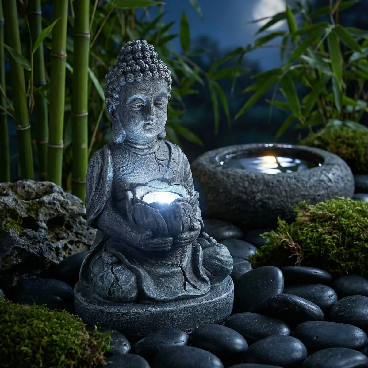 Buddha Solar - 1 LED - 12,5 x 8,5 x 19 cm - 2 tipuri - imagine 3