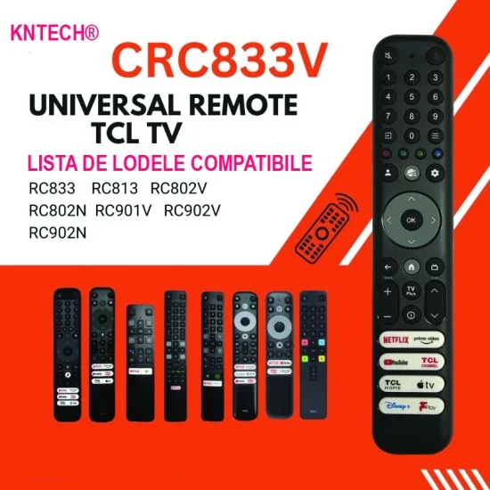 Telecomanda universala pentru LCD/LED TCL 2023 C745 C845 RC933, RC813, RC802, RC803 ,RC901, RC902