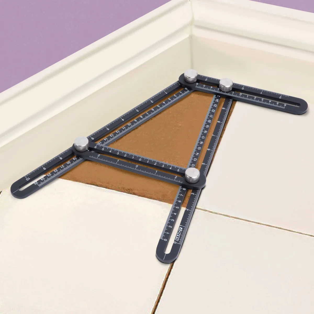 Rigla metalica multifunctionala pentru copiere unghiuri si masuratori, 31 x 18 cm - imagine 5