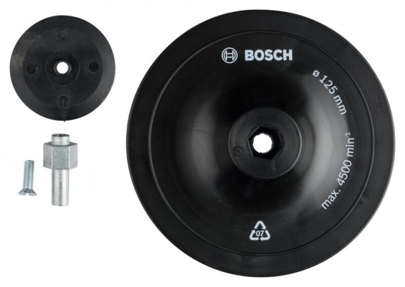 55720 9780 1609200240 - Bosch Disc (taler) suport pentru foi abrazive cu tija de fixare 8 mm, ? 125 mm pentru GBM - SOLGARDEN