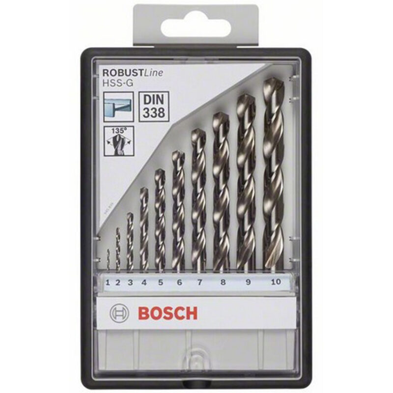 84200 10025 2607010535 - Set 10 burghie Robust Line pentru metal HSS-G, 135gr, D1-7mm Bosch - SOLGARDEN