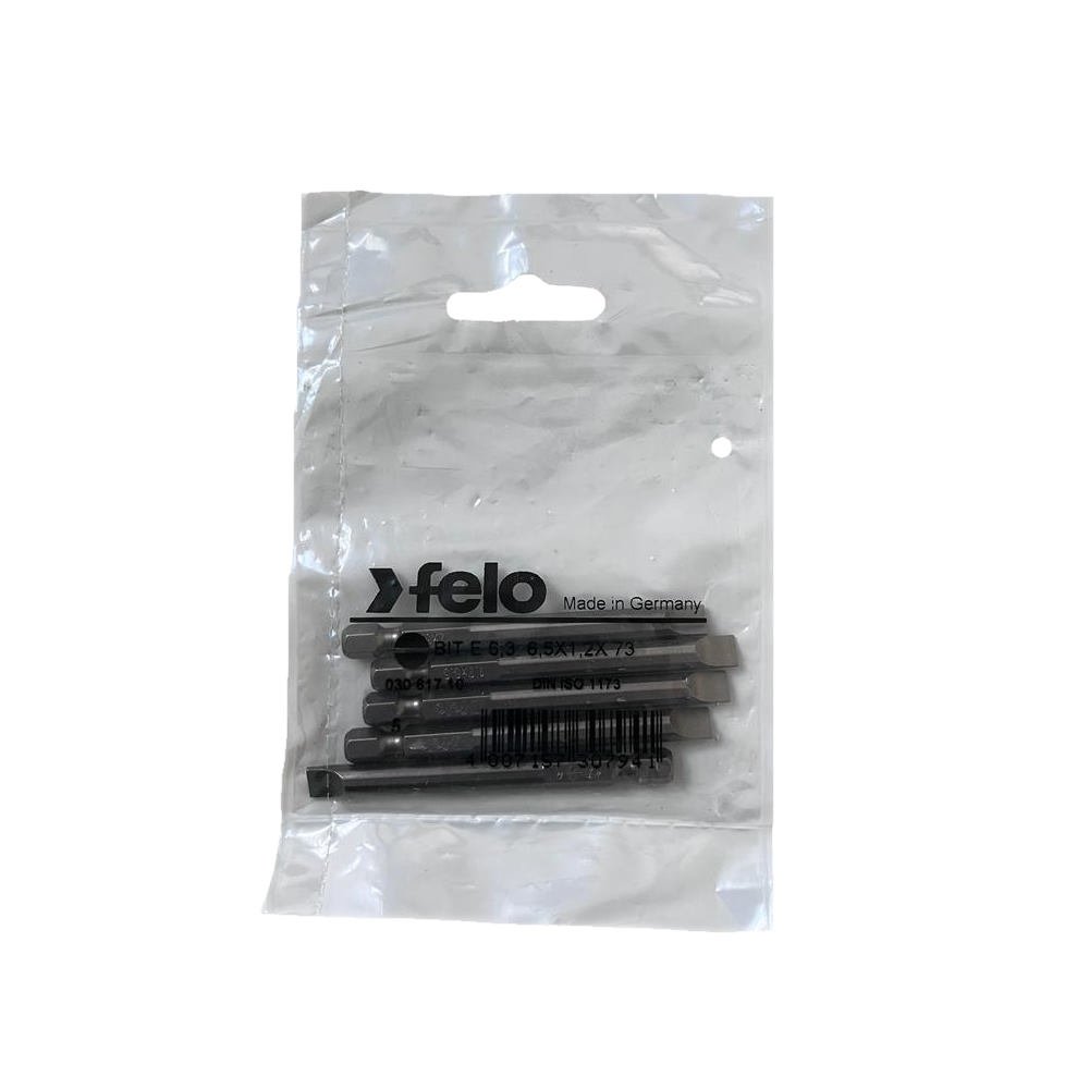set 5 biti felo, seria industrial profil drept, e6.3, 6.5x1.2mm, 73mm 1 Set 5 biti Felo, seria Industrial profil Drept, E6.3, 6.5x1.2mm, 73mm