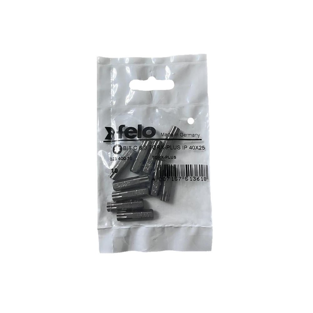 set 10 biti felo, seria industrial profil torx plus, c6.3, ip40, 25mm 1 Set 10 biti Felo, seria Industrial profil Torx Plus, C6.3, IP40, 25mm