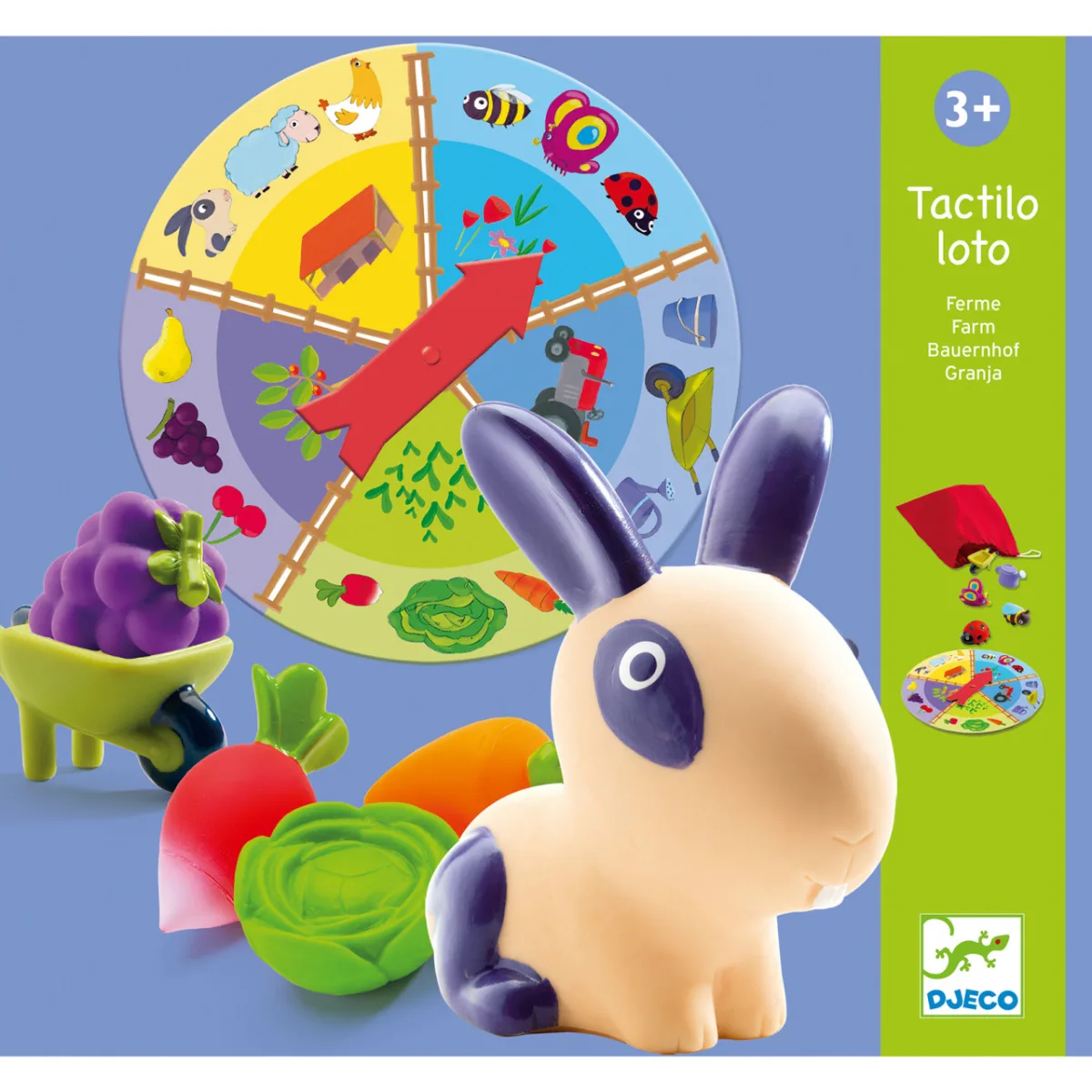 Jucarii educative Tactilo Loto Ferma, Djeco - imagine 2
