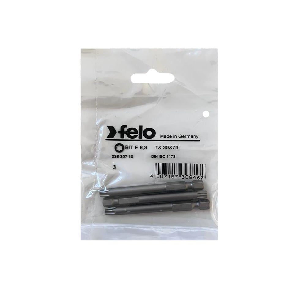 set 3 biti felo, seria industrial profil torx, e6.3, tx30, 73mm 2 Set 3 biti Felo, seria Industrial profil Torx, E6.3, TX30, 73mm - imagine 2