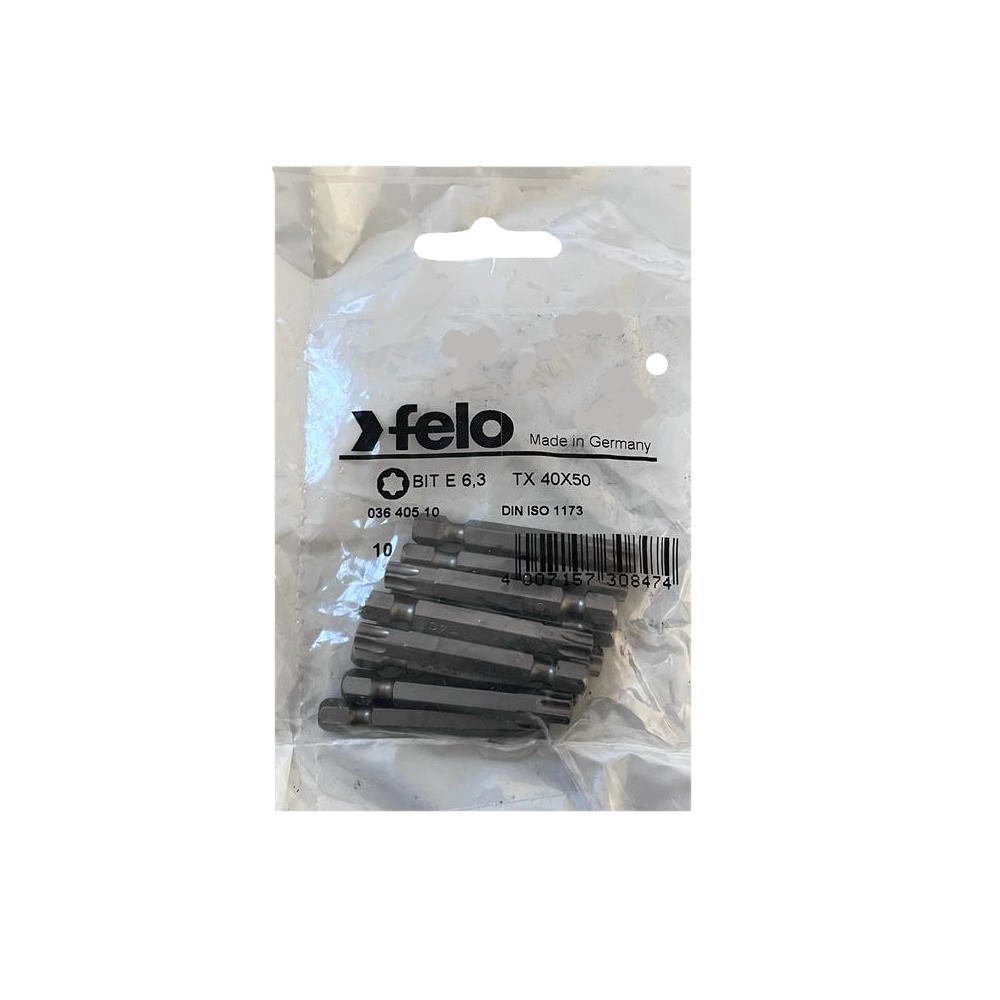 set 10 biti felo, seria industrial profil torx, e6.3, tx40, 50mm 2 Set 10 biti Felo, seria Industrial profil Torx, E6.3, TX40, 50mm - imagine 2