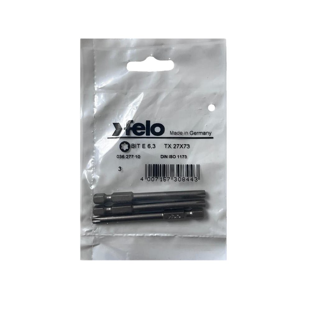set 3 biti felo, seria industrial profil torx, e6.3, tx27, 73mm 1 Set 3 biti Felo, seria Industrial profil Torx, E6.3, TX27, 73mm
