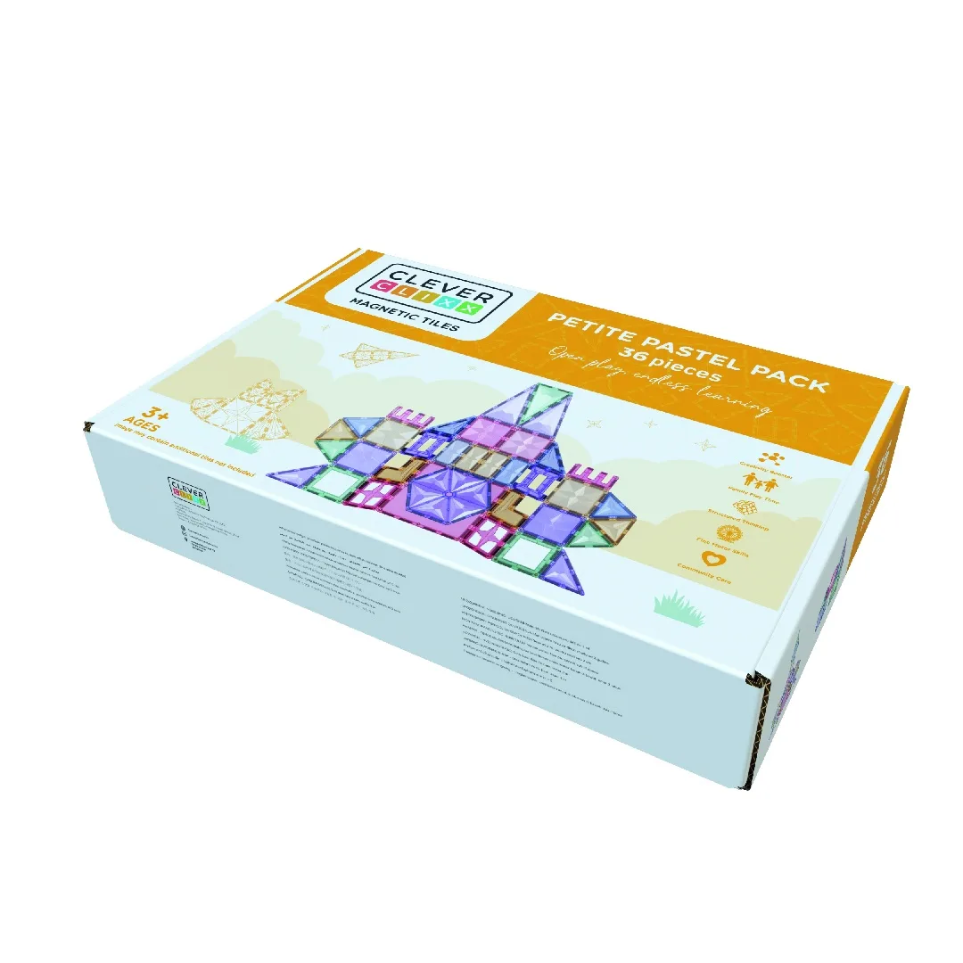 Set magnetic de construit Pastel 36 piese, Cleverclixx - imagine 2