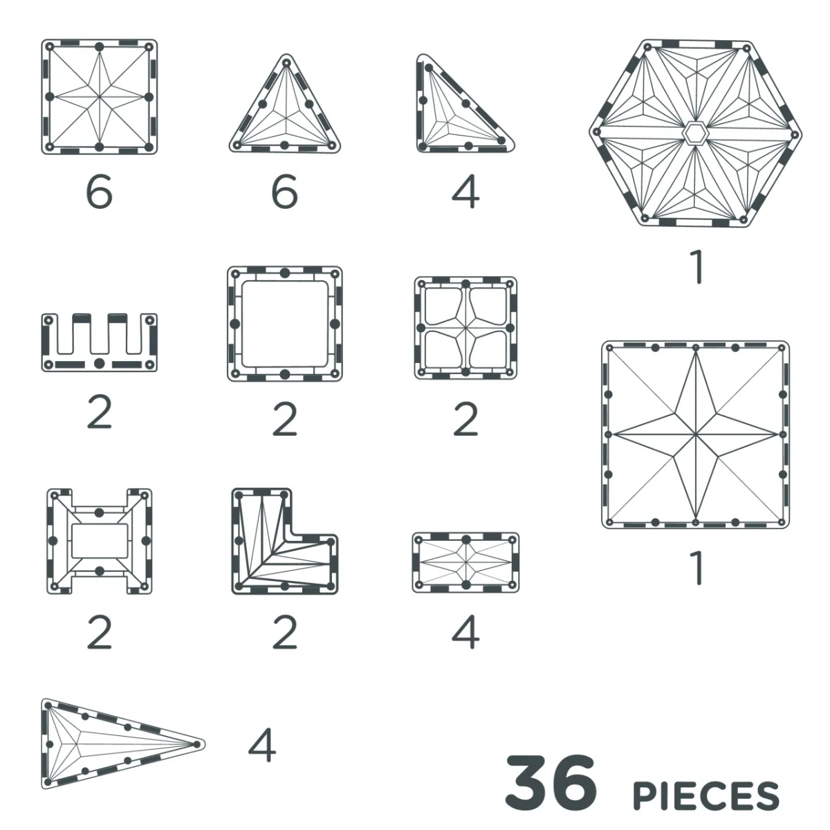 Set magnetic de construit Pastel 36 piese, Cleverclixx - imagine 4
