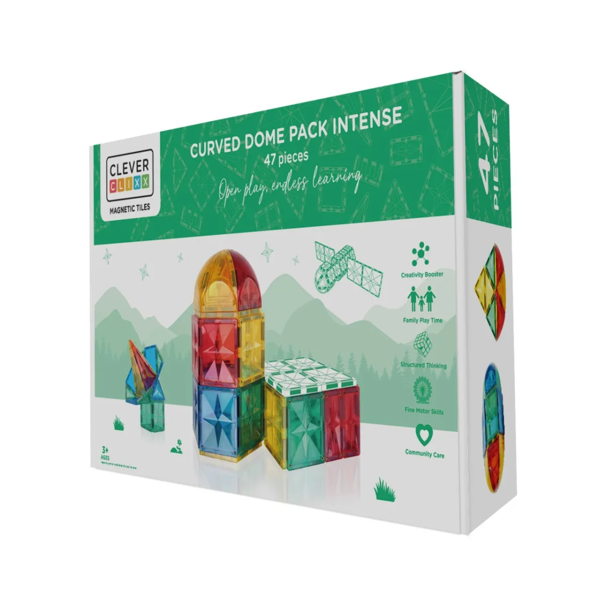 Set magnetic de construit Dome 47 piese, Cleverclixx