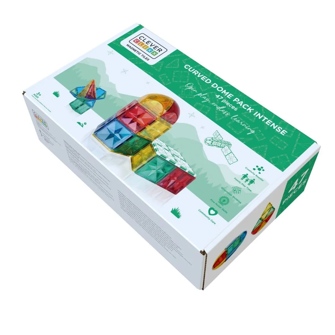 Set magnetic de construit Dome 47 piese, Cleverclixx - imagine 3