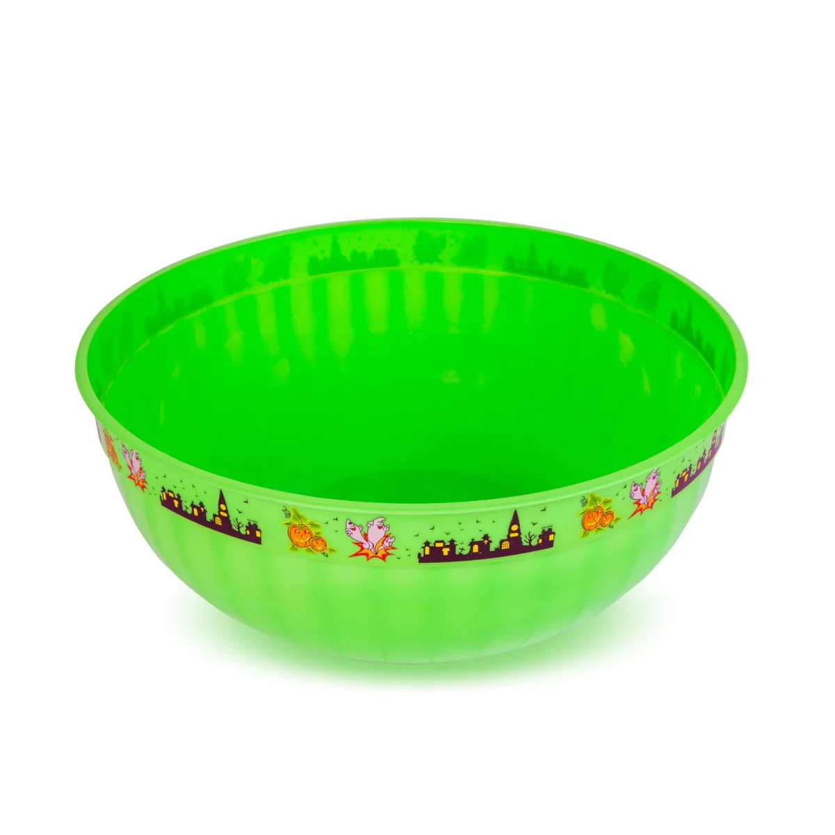 Bol servire Halloween verde, plastic, 30x12 cm - imagine 2