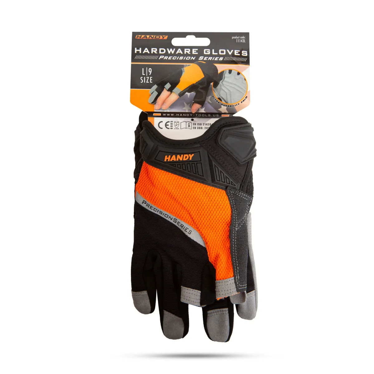 Manusi protectie L cu palma spuma si 3 degete deschise, aderenta buna, standard EN388 2132X - imagine 4