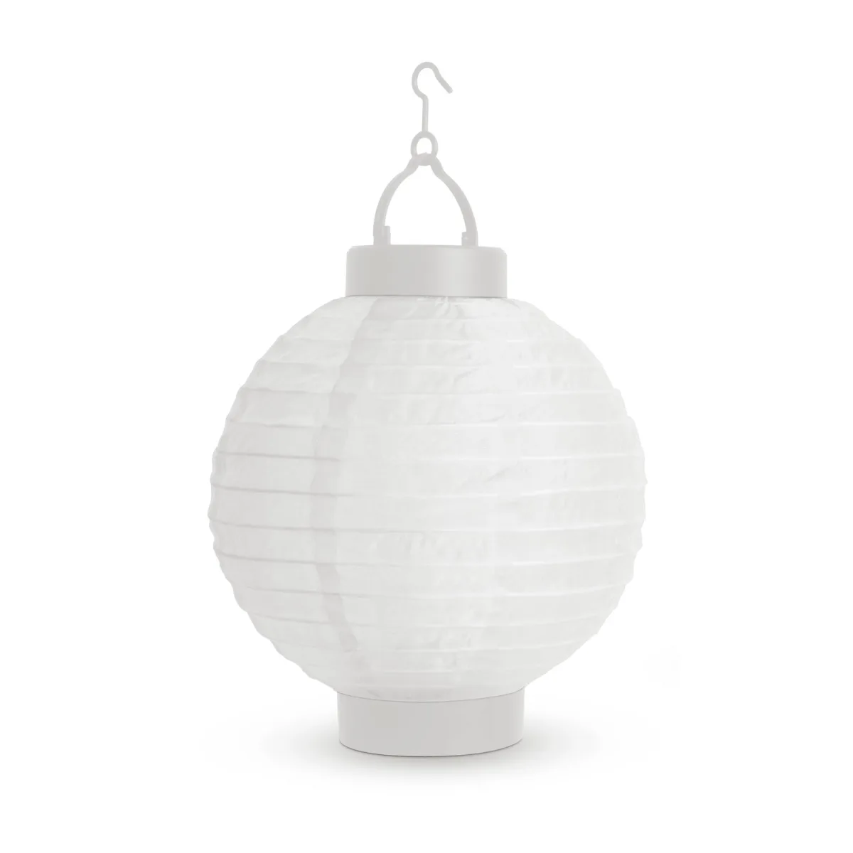 Lampion solar alb, LED, Ø21 cm, alb rece, pentru gradina/terasa/balcon, decor exterior