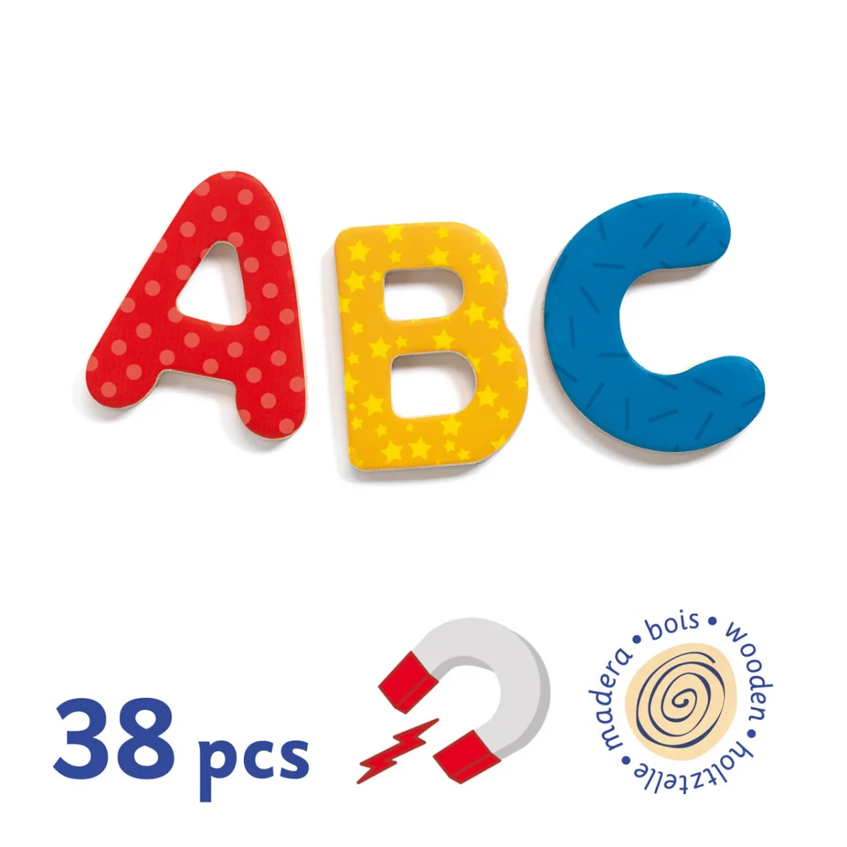 Joc cu magneti 38 Litere colorate, Djeco - imagine 4