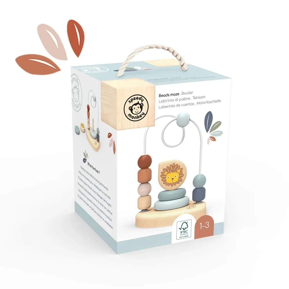 Labirint cu margele din lemn, Speedy Monkey - imagine 3