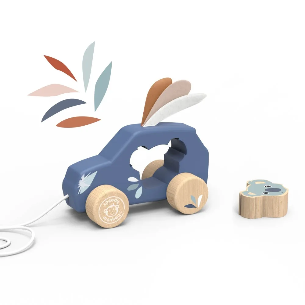 Masinuta de tras din lemn, Speedy Monkey - imagine 2