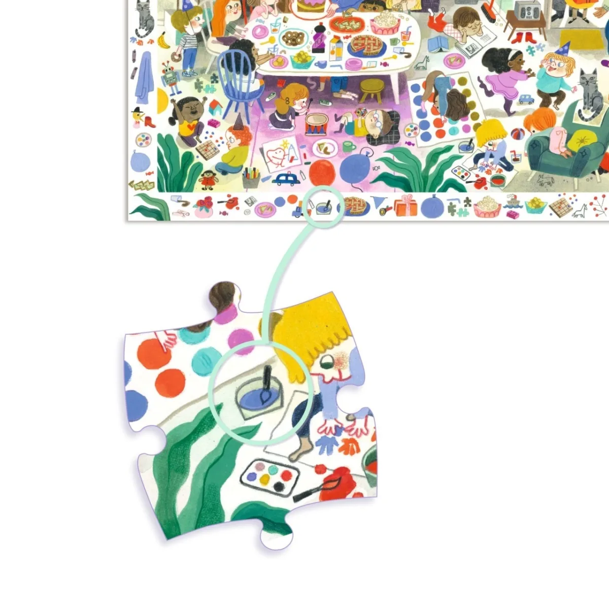 Puzzle Observatie Petrecerea, Djeco - imagine 3