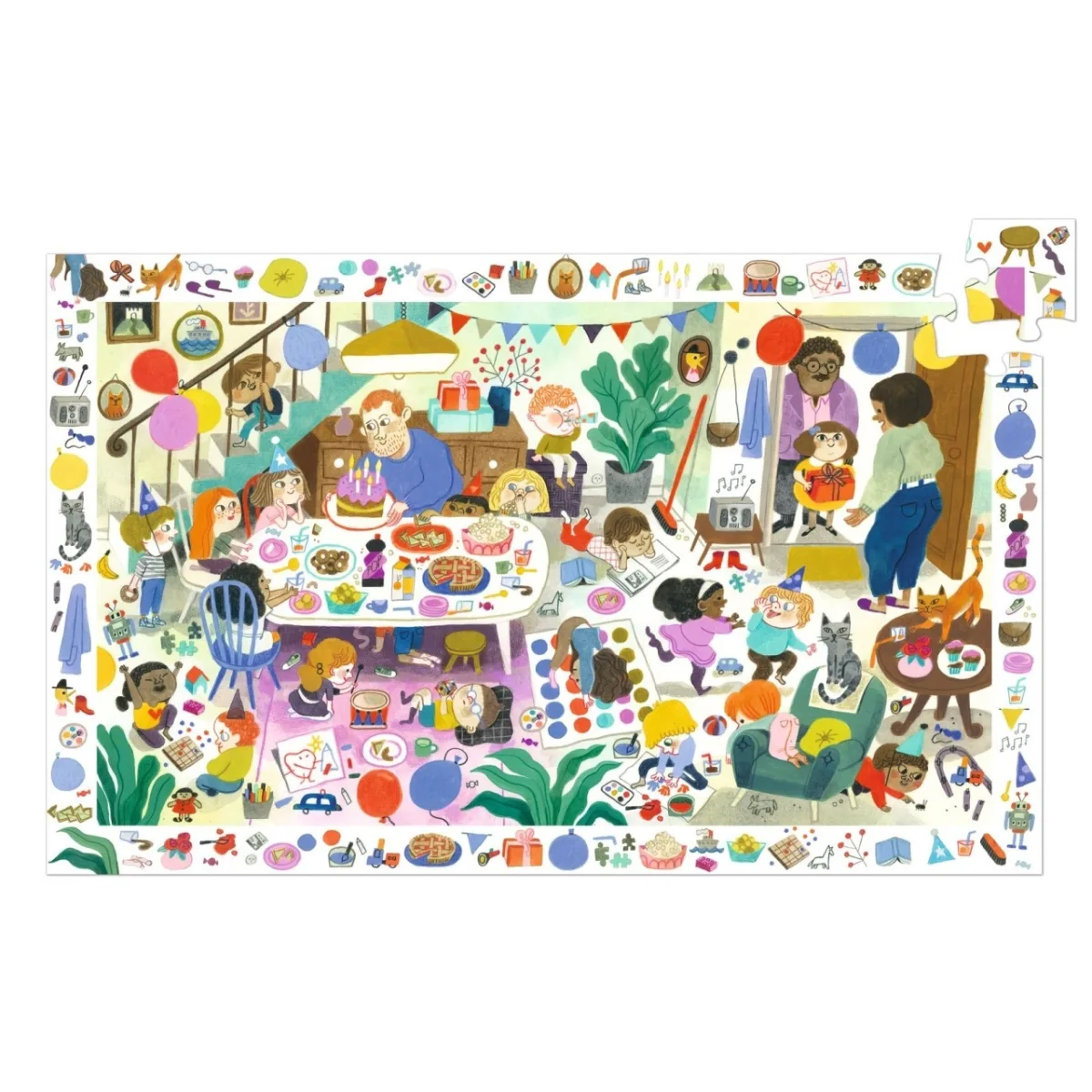 Puzzle Observatie Petrecerea, Djeco - imagine 4