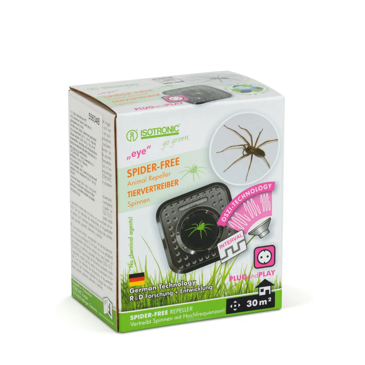 Repelent electric paianjeni 230V cu LED, anti insecte, 30m², interior - imagine 3