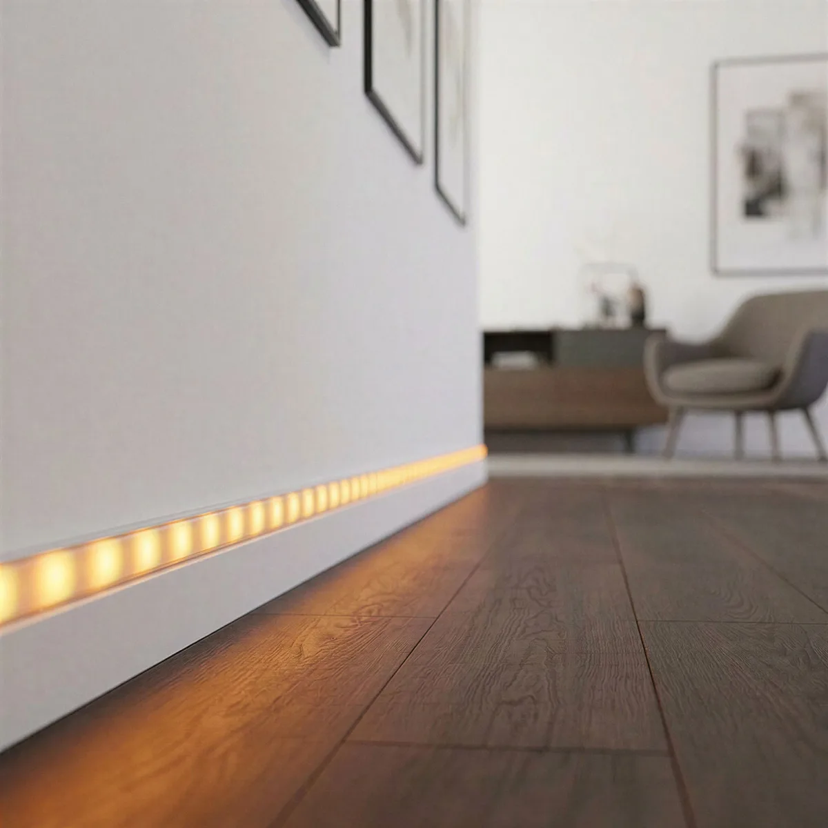 Profil aluminiu LED incastrat alb 1 m, sina profil banda LED tip U, canal aluminiu LED - imagine 2