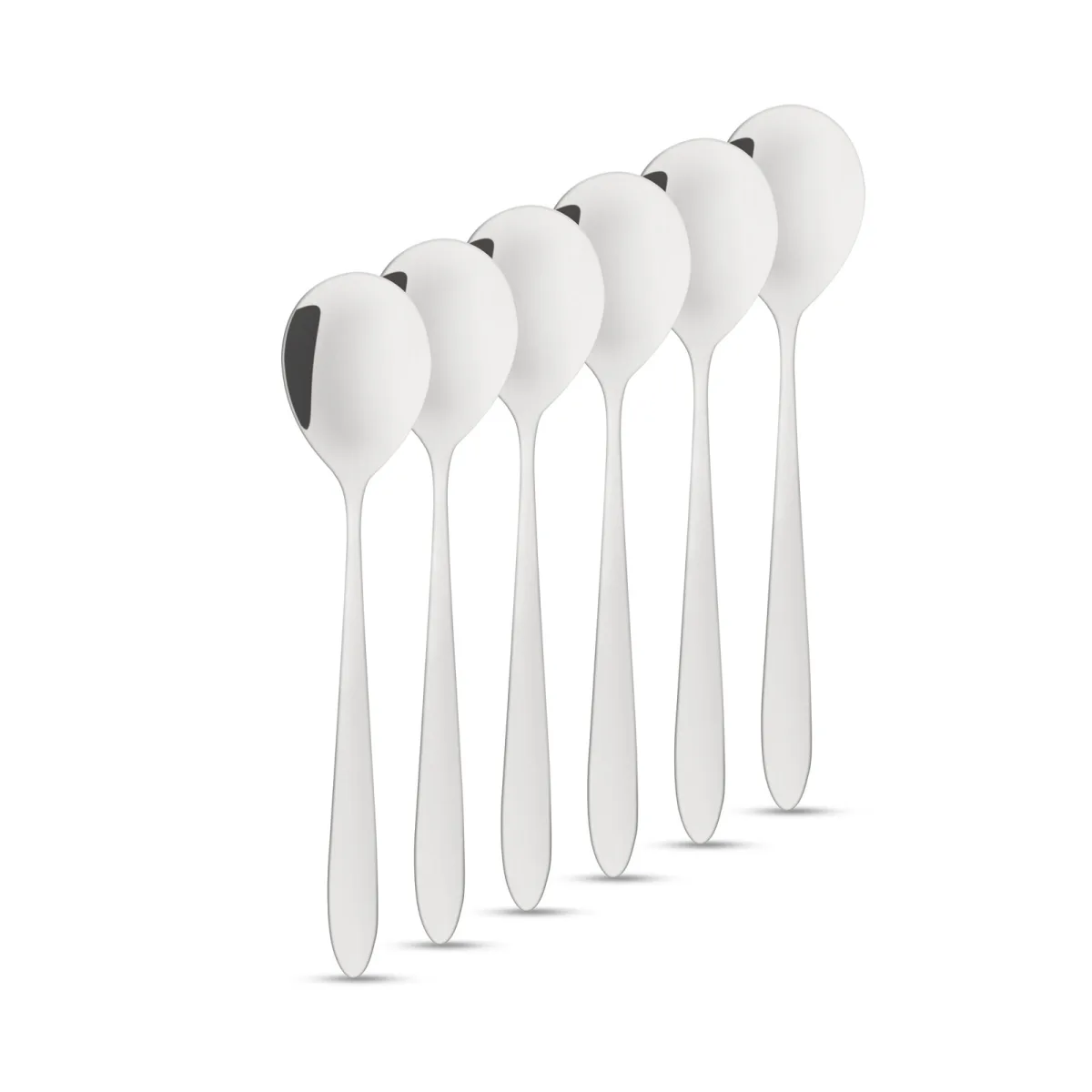 Lingură de cafea din oțel inoxidabil / lingură de desert - 137 x 30 mm - 6 bucăți / pachet