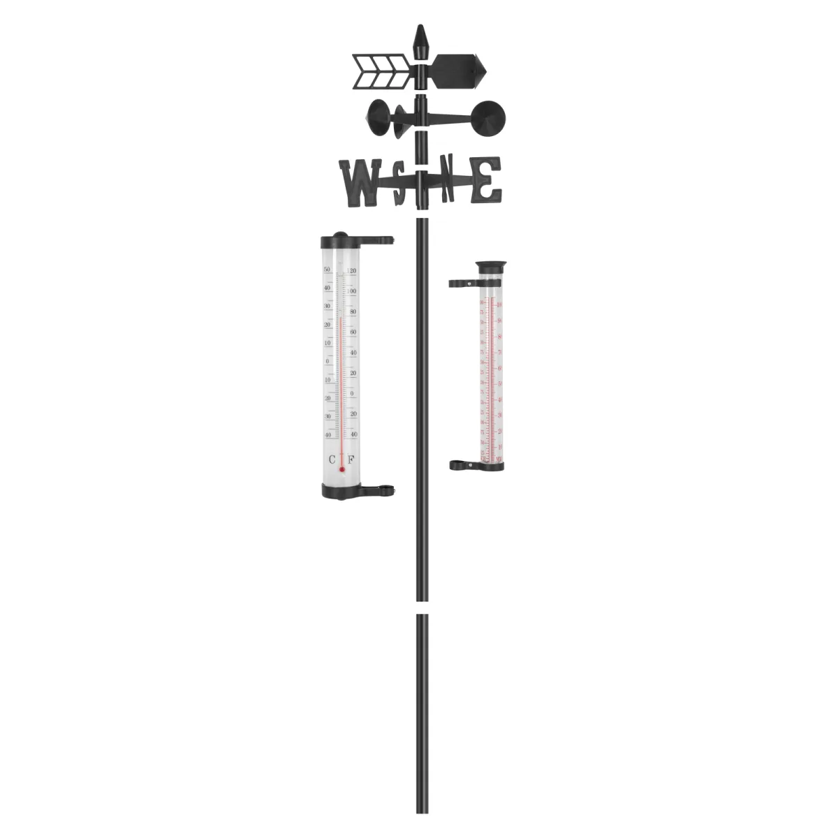 Statie meteo gradina, termometru, contor ploaie, indicator vant, 145 cm - imagine 3
